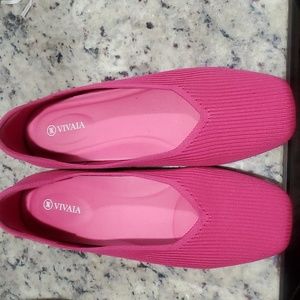 Vivaia Margot 2.0 Square-Toe V-Cut Flats pink sz 43 US 11